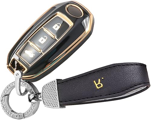 Miniatura 1 de ontto Funda duradera para llavero de 3 botones, protección completa para Infiniti QX60 QX50 Q50 Q60, color beige