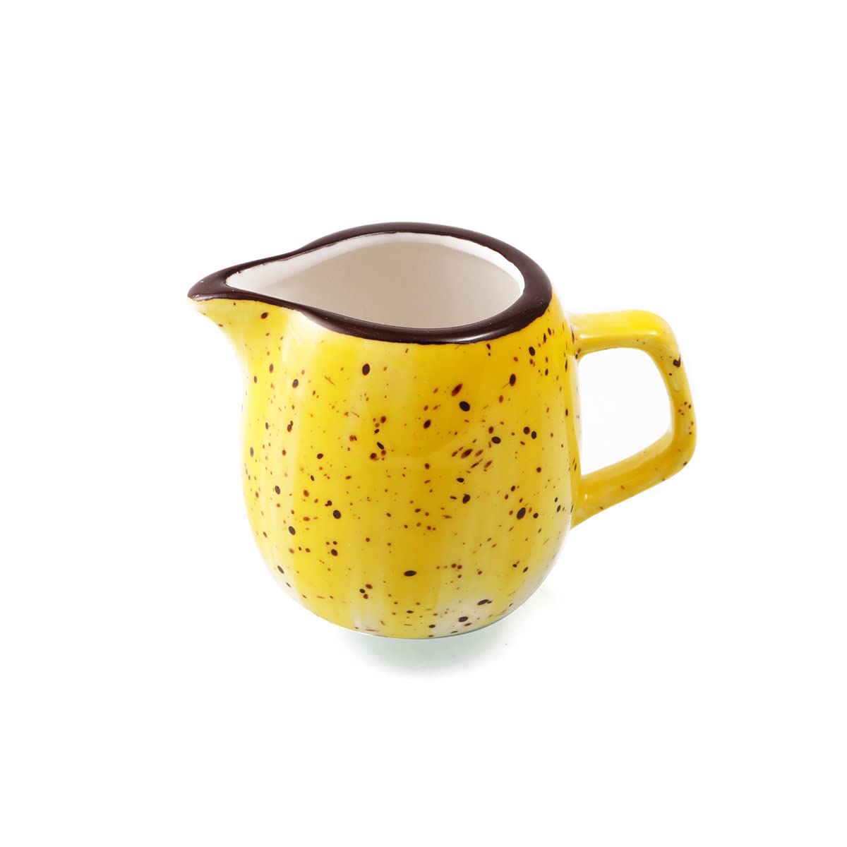 Color Glaze Porcelain Creamer, 120 ml Capacity, Yellow