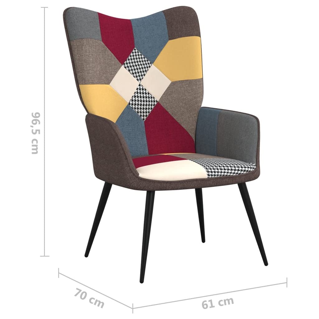 Poltrona Relax Reclinabile Patchwork con Poggiapiedi Imbottita (Patchwork Party, Soft Comfort