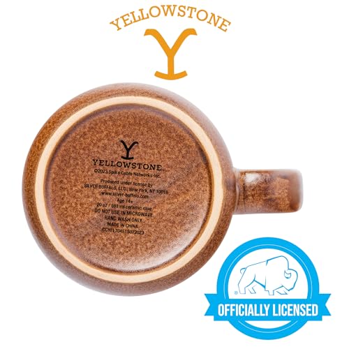Silver Buffalo Caneca de cerâmica esmaltada reativa Yellowstone Dutton Ranch, 590 ml