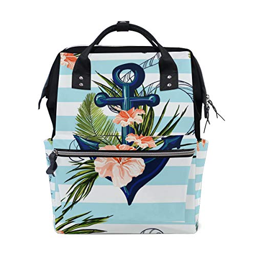 Anchor Flower Bag Mochila de gran capacidad, bolsa de viaje multifunción para mujeres