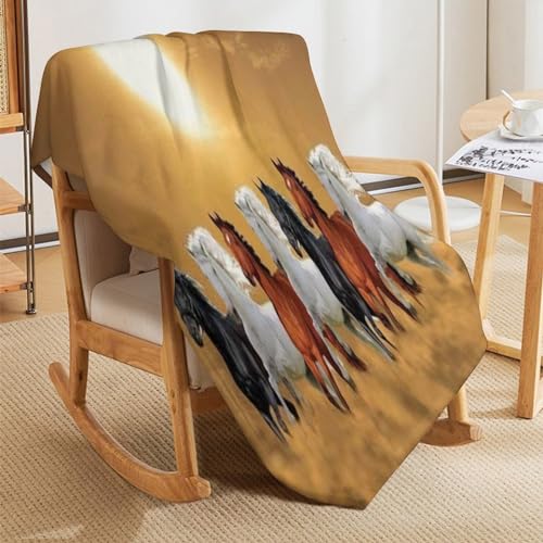 Couverture Polaire Flannel Cheval Doux Plaid de Lit Haut de Gamme - 5