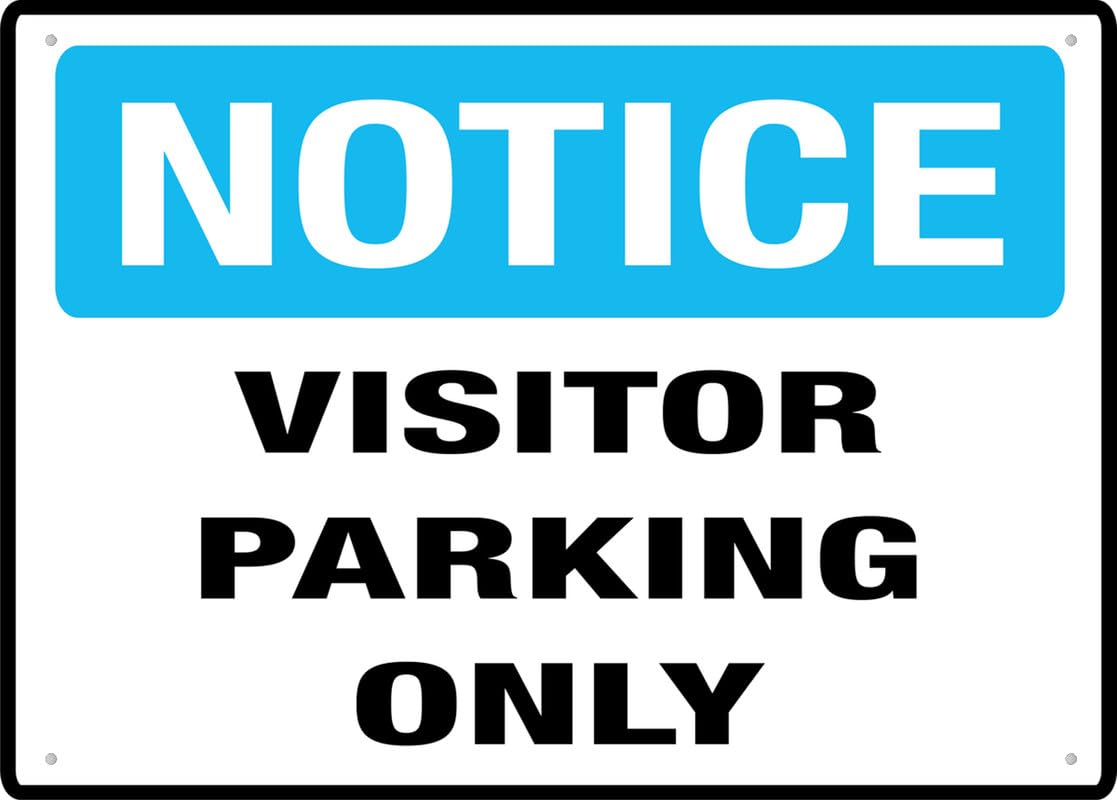 Notice Visitor Parking Only Aluminum Metal Sign 12"x8" For Business/Workplace/Office/Home/Delivery/Road/Garden Use