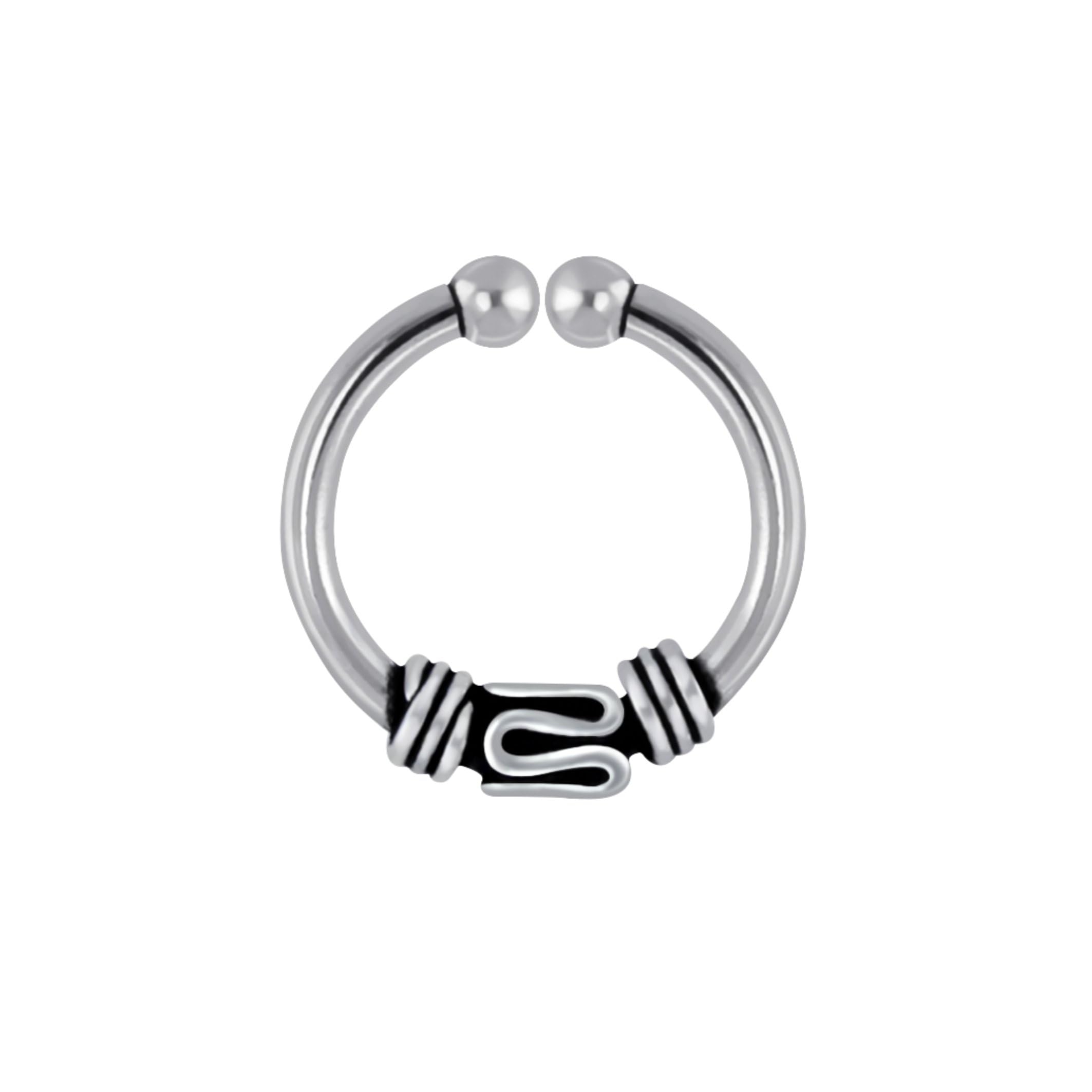 Via Mazzini 92.5-925 Sterling Silver 10mm Clip-On No-Piercing Required Nose/Septum Ring For Women And Girls Pure Silver (NR05075) 1 Pc Only (B0811QD5M4) Amazon Price History, Amazon Price Tracker