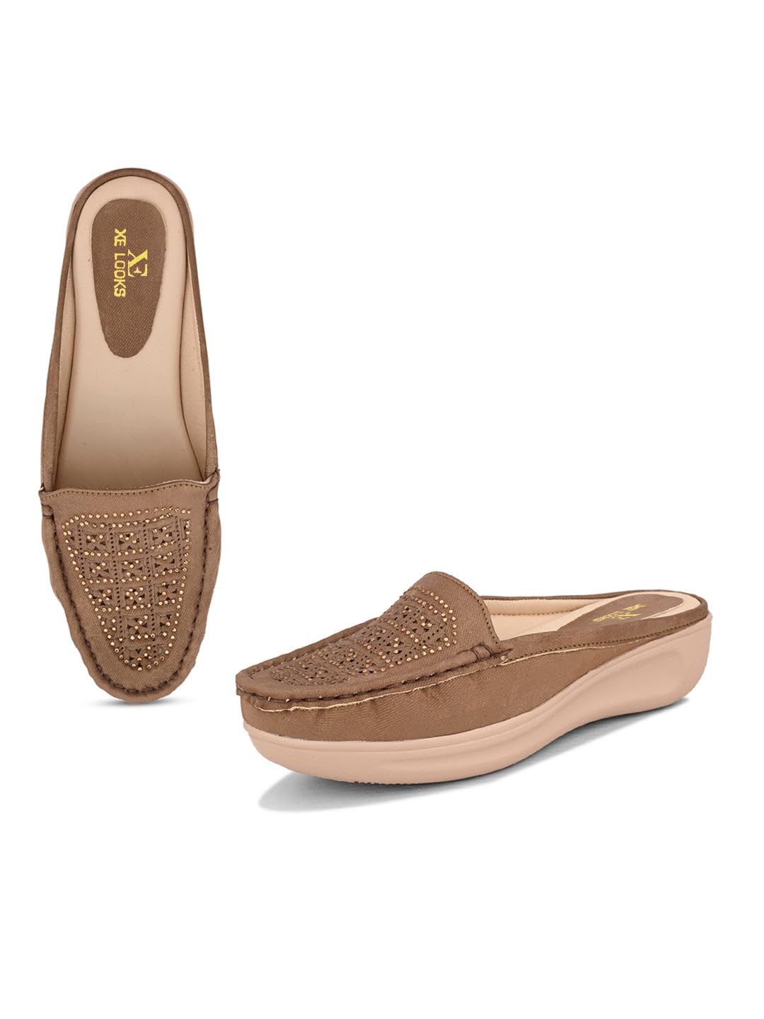 xe looks Fashionable Women's Flat Mules – Embellished Slip-On Mules with Comfortable Cushioning and Non-Slip Sole for Girls & Womens-picture-52