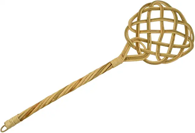 Battipanni in vimini naturale DISRAELI, bambù e rattan intrecciato 25x72cm