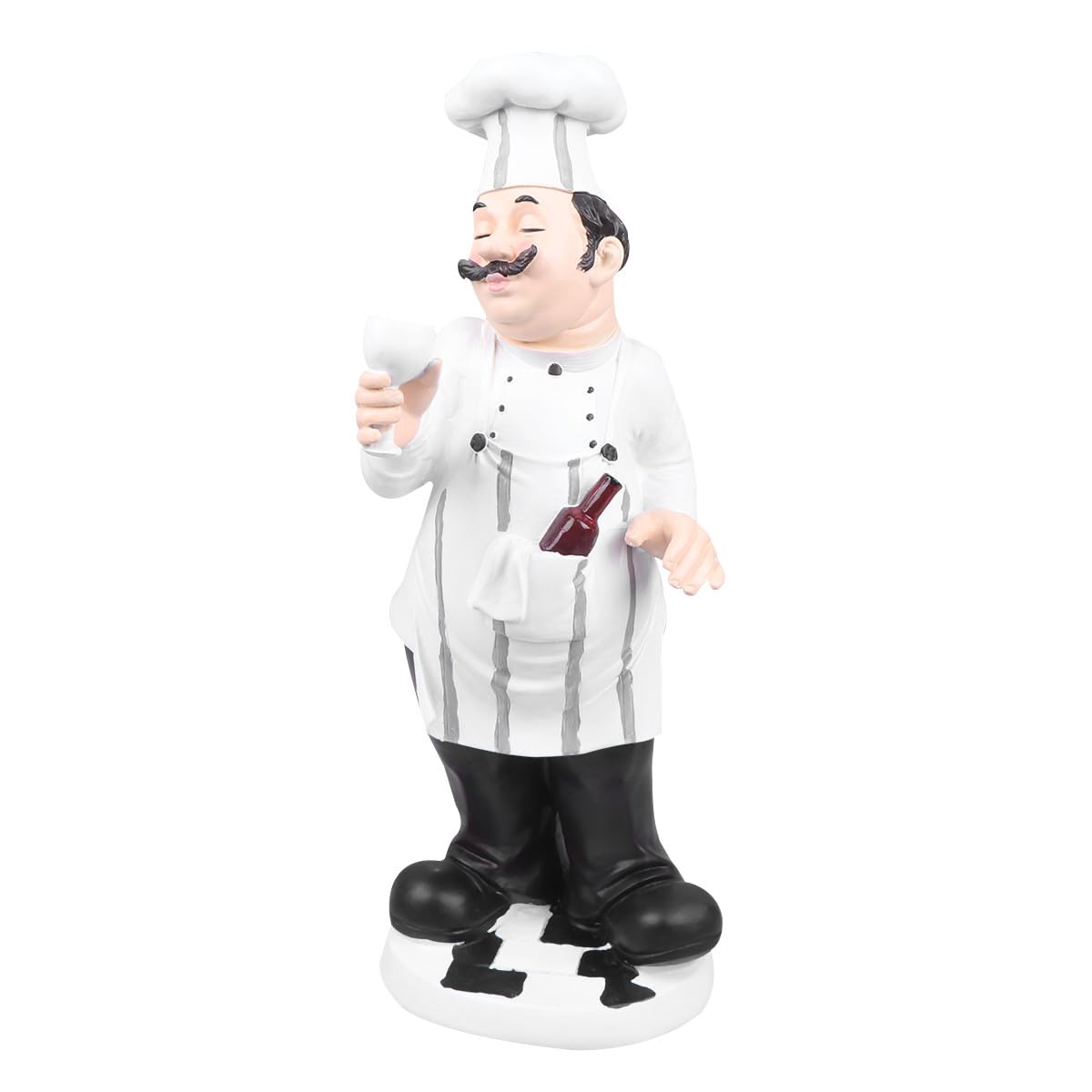 SHINEOFI Statuetta in Resina Mini Chef Europeo Decorazione da Tavolo per Cucina, Ristorante e Bar, Ornamento Stabile per Casa e Pasticceria, Scultura Divertente da Collezione