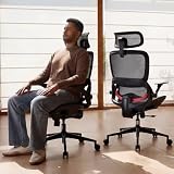 SIHOO Sedia da ufficio ergonomica B100 – Supporto lombare, sedia in rete con poggiatesta regolabile, seduta girevole per home office e gaming