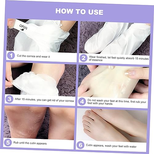 Beavorty 2 Pares De Máscara Para Os Pés Hidratante Para Os Pés Máscara Esfoliante Para Os Pés Descas