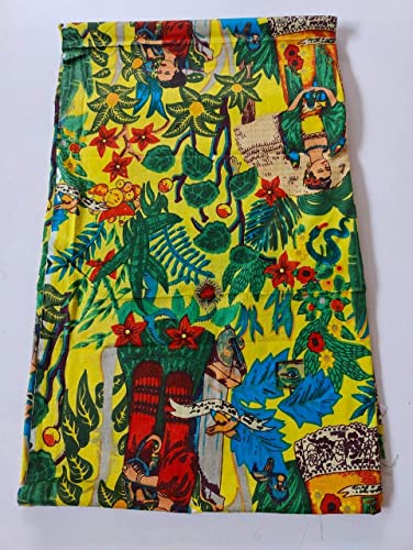 Image of Floral Printed Cotton Fabric Cloth Hand Block Print Fabric Women Material Running Jaipuri Hand Block Printed Women Dress Material Kurtis Natural 44 inch Inches Width 2.5 Meter (Pattern 38)