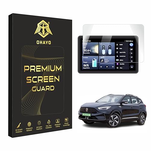 Image of OHAYO Military Strength Screen Protector Compatible with Mg Zs Ev Facelift Strong Protection, Full Screen Edge-to-Edge Cover, Scratch Resistant, Bubble-Free Installation, Ultra HD Clarity,With installation kit