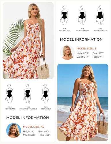 Image of GRACE KARIN Womens Maxi Floral Sundresses Summer Beach Boho Dress Spaghetti Strap Dresses Casual Fashion Clothes with Pockets