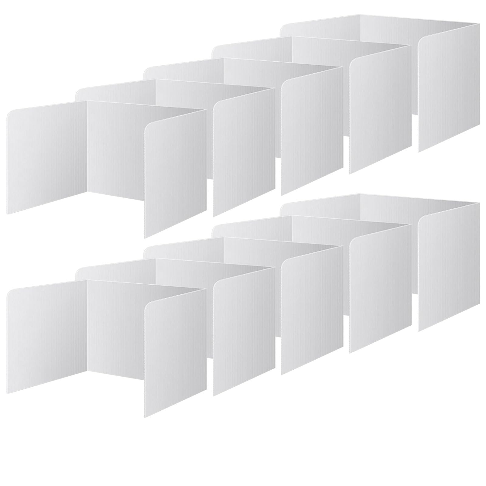 10 pezzi divisori da scrivania, divisori a forma di U, per scuola, ufficio, privacy, scrivania con 4 etichette, divisorio in plastica per studenti, ufficio, biblioteca