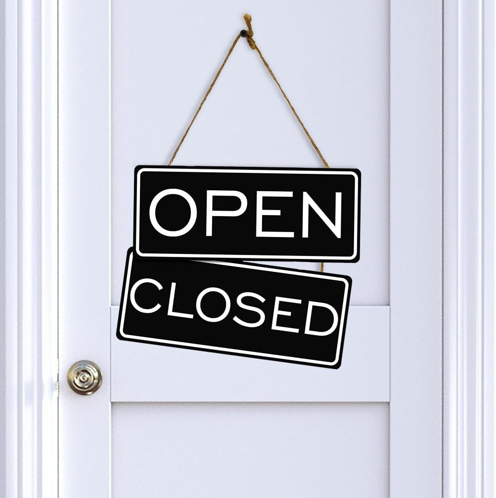 All Quality Open Closed Sign | Dual Sided | (White)