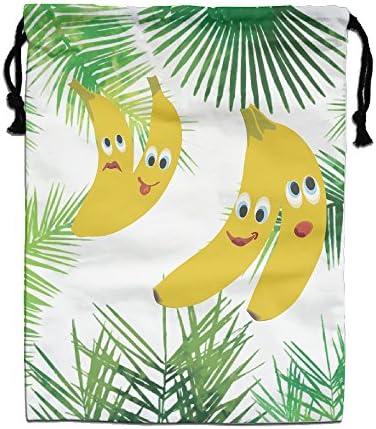 Hotty Banana Smiling Face White Hot Sale Drawstring Bags