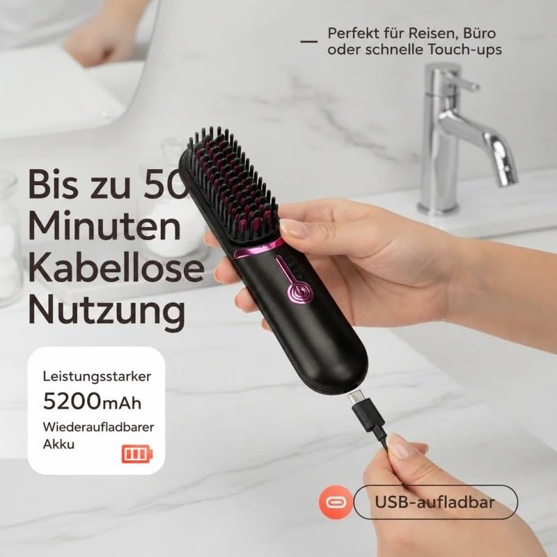 Ciriel - AirBrush Pro | Drahtlose Stylingbürste(Schwarz)