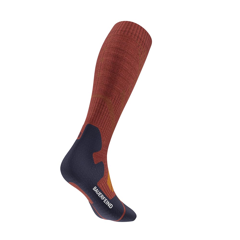 BAUERFEIND Skarpety trekkingowe "Outdoor Merino Compression Socks" do aktywności na świeżym powietrzu, takich jak wędrówki (trekking, wędrówka), 1 para skarpet sportowych z wełny (Merino)