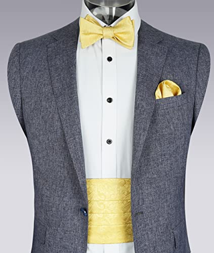 Image of Alizeal Mens Paisley Adjustable Bow Tie Set | Pre-tied Cummerbund Pocket Square Perfect for Weddings Business Formal Events