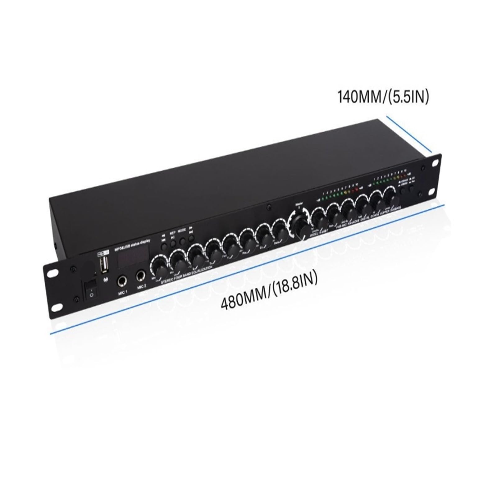 Procesador DSP multiefecto de reverberación digital profesional Procesador Ecualizador,Claridad de sonido excepcional