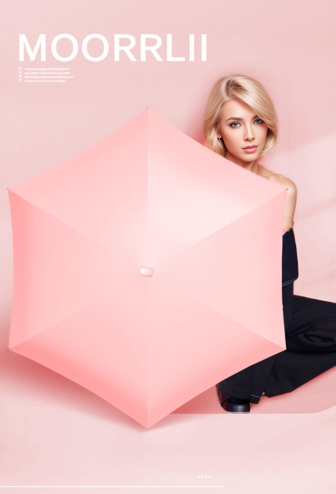 Moorrlii Travel Mini Ombrello per Borsa Con Caso-Piccolo Compatto Ombrello UV Protezione Sole-Leggero Piccolo Ombrello Tasca Con Caso Per Donne, Ragazze