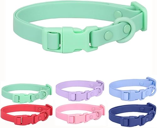 Collar impermeable para perro, de silicona y biotano, de plástico PVC, lavable, hebilla de liberación rápida, collares para cachorros al aire libre,