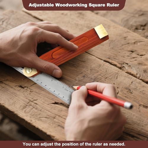 Adjustable Carpentry Squares Set, Hardwood Handle Angle Measurement Tool, T Bevel Angle Finder Craft Bevel Tool for Carpenter Architect Engineer Woodworking 5 Adjustable Carpentry Squares Set, Hardwood Handle Angle Measurement Tool, T Bevel Angle Finder Craft Bevel Tool for Carpenter Architect Engineer Woodworking - Image 5