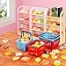 170Pcs Miniature Supermarket Shelves Furniture Model Doll House Store Storage Bookshelf Accessories 4 Layers Shelf Display Rack Mini Locker Decor Food Drink Bottle Toy Cosplay Game Party
