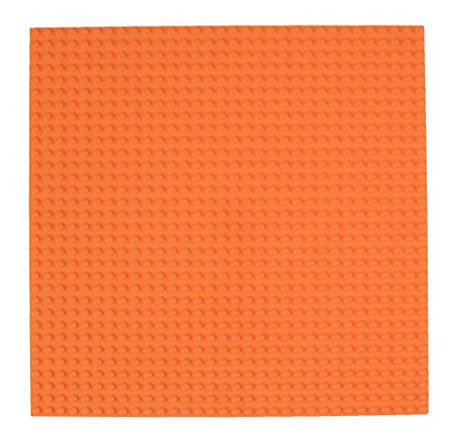 Strictly Briks Stapelbare Premium-Bauplatte - mit Allen großen Marken kompatibel - 10 x 10 (25,4 x 25,4 cm) - Orange