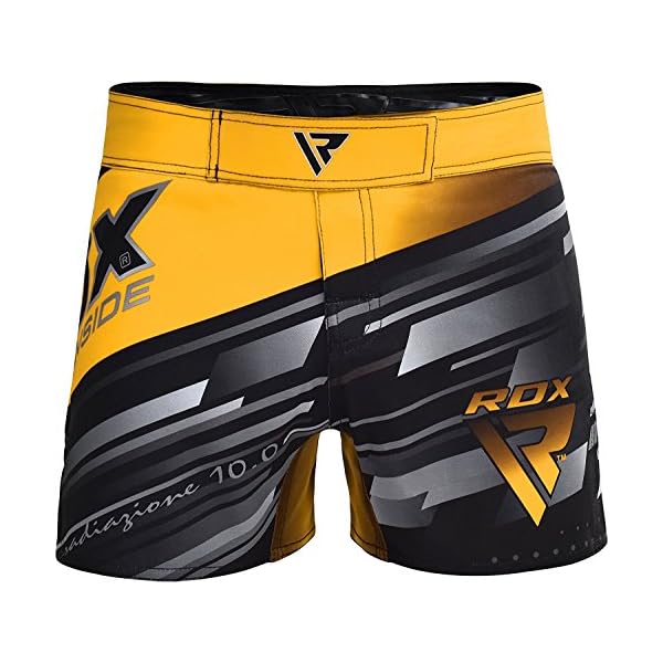 RDX MMA Blaze Shorts Stretch Clothing Training Cage Fighting Grappling Martial Arts Muay Thai Kickboxing Yellow