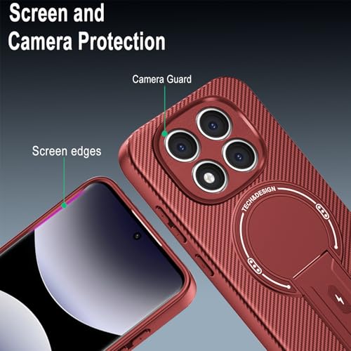 Coque Redmi Note 14 Pro Plus antichoc rouge avec support rigide et verre