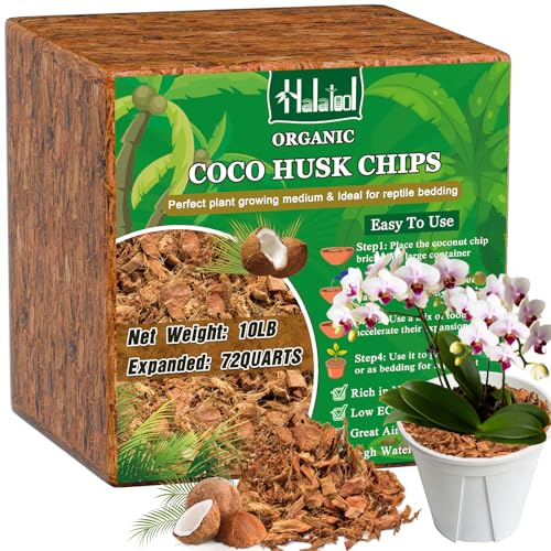 Halatool 10LBS Coco Husk Chips for Plants, Organic...