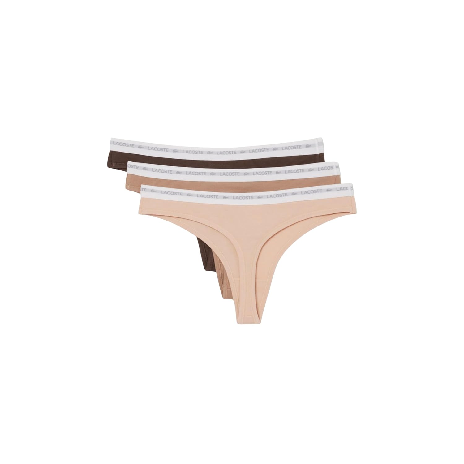 Lacoste Women's Cotton Stretch Thong, 3-Pack (Amazon Exclusives)