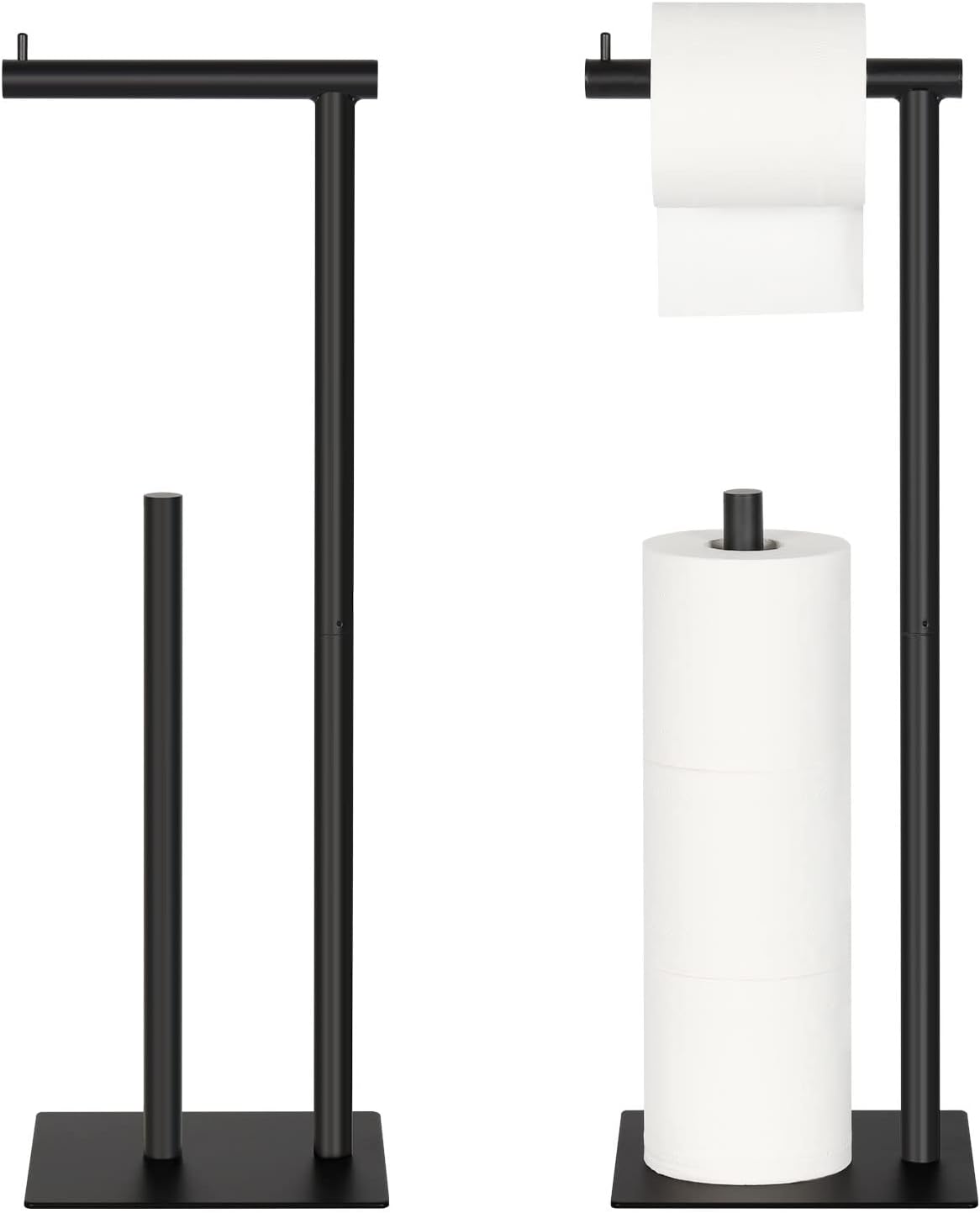 Toilet Paper Holder Free Standing Tissue Holder Black