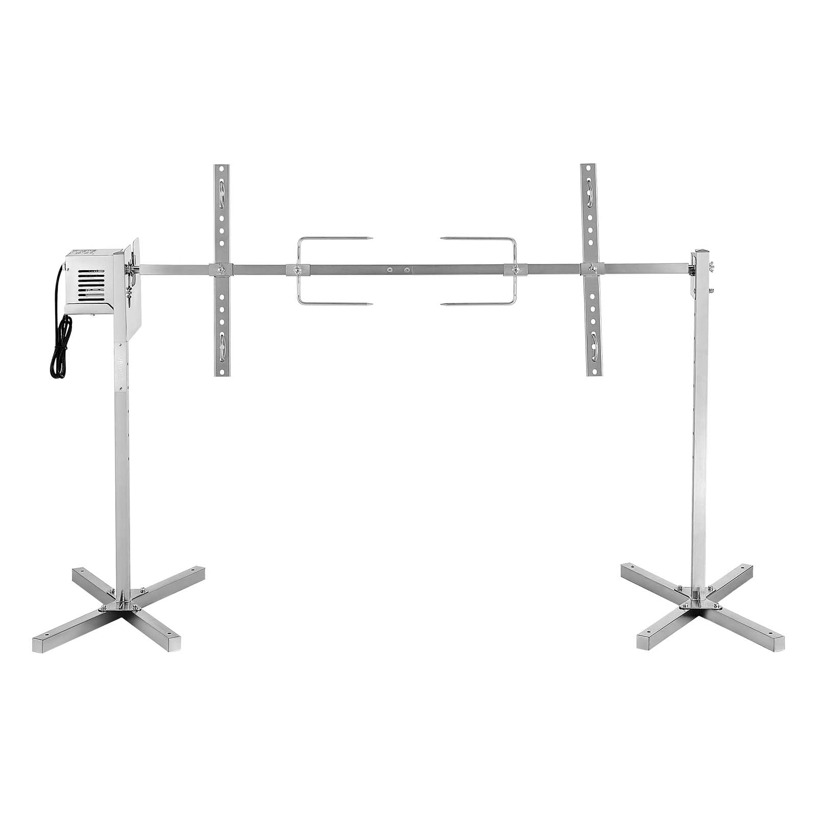 VEVOR Barbecue Rôtissoire Capacité de Charge de 40 kg, Kit de Tournebroche Électrique à 8 Niveaux de Hauteur, Moteur Automatique 38 W, Fourchette en Acier Inoxydable, pour Agneau Porcelet, Fête