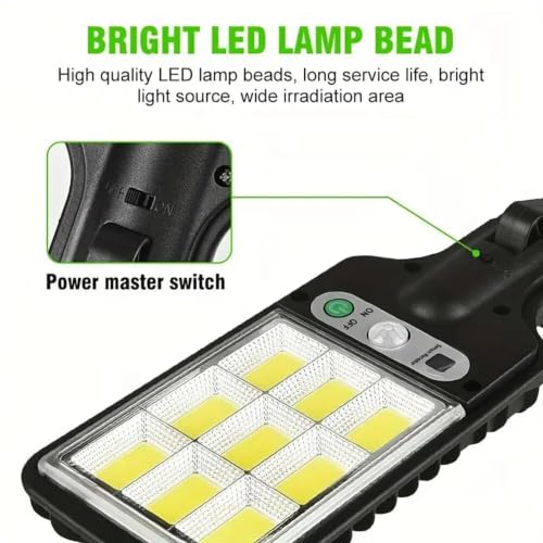 Image of 180W LED Solar Street Light - 10,000LM, IP65 Waterproof, Battery-Powered