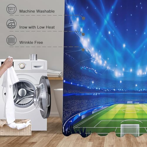 Rideaux de douche imperméable en polyester lesté lavable en machine - 5