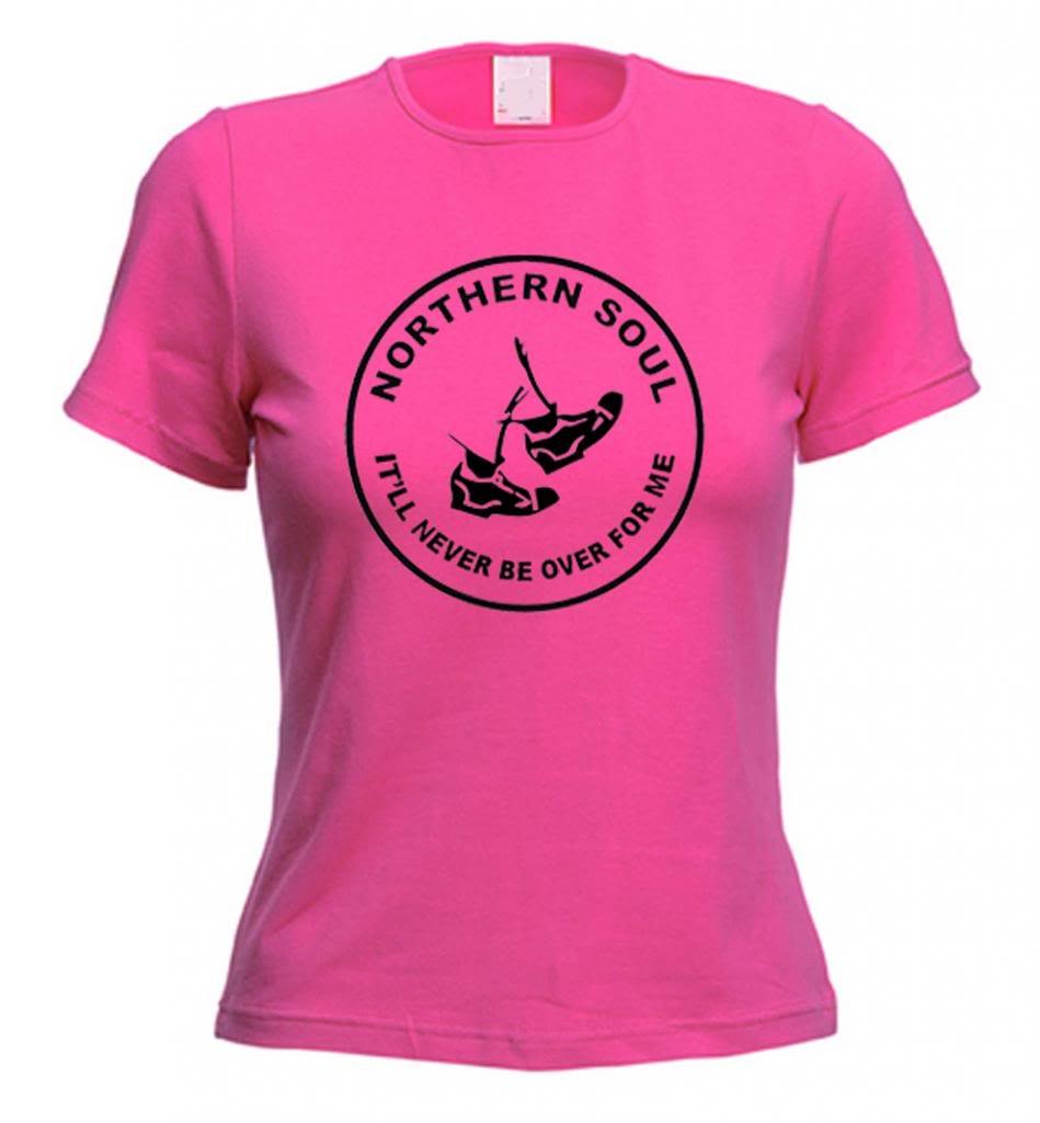 Tribal T-Shirts Womens Northern Soul It'll Never Be Over for Me T-Shirt (XL (Dress Size 16), Dark Pink)