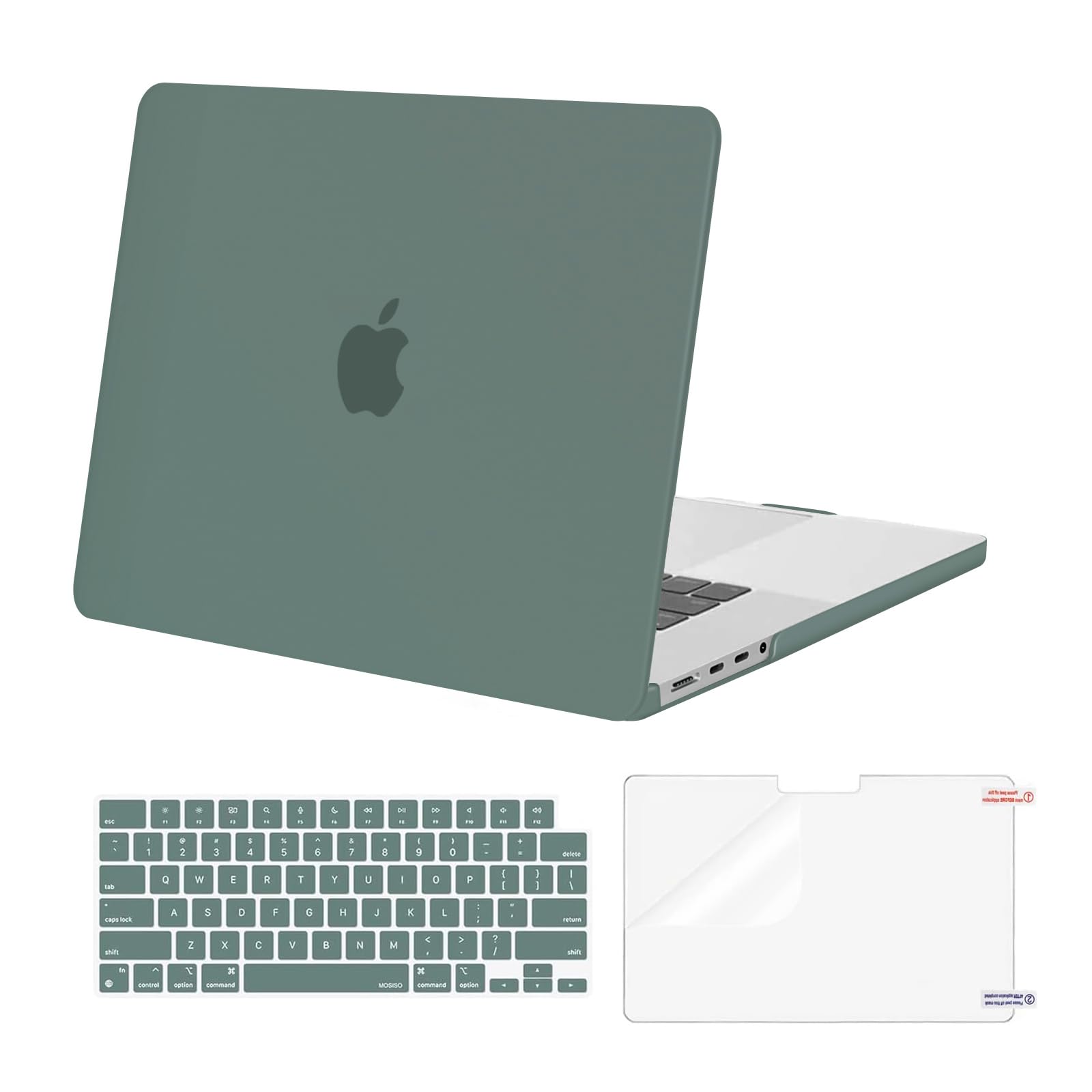MOSISO Compatible with MacBook Pro 16 inch Case 2025 2024 2023 2022 2021 M4 M3 M2 M1 A3403 A3186 A2991 A2780 A2485 Pro Max Chip, Plastic Hard Shell Case&Keyboard Cover&Screen Protector, Emerald Green