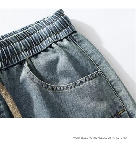 Men Street Trousers Neutral Solid Color Loose Pocket Wide Leg Washing Jean Cargo Pants2