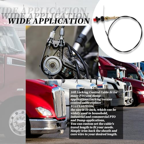 Image of VCGTX10 /55204 10FT Heavy Duty Vernier Locking Throttle Cable /Adjustable Locking Control Cable (Pack of 2)