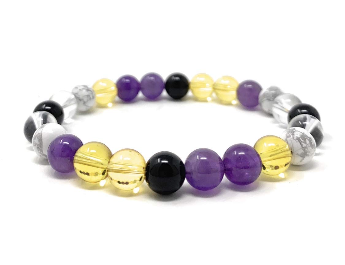 Soulcafe Pain Support Crystal Bead Bracelet – Natural Gemstone Stretch Bracelet for Comfort & Wellbeing – Handmade Holistic Jewellery – Sizes XS/S/M/L/XL - Gift Box & Crystal Infomation Card