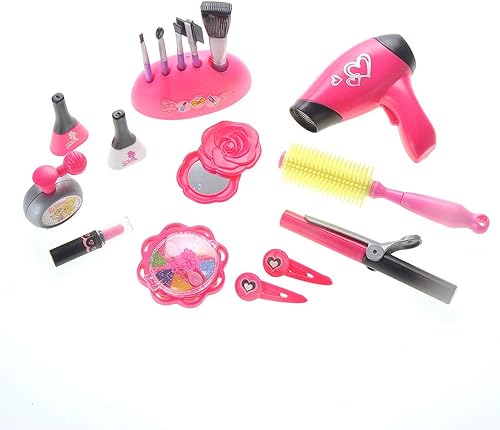 Miniatura 3 de PowerTRC Juego de belleza para salón de maquillaje, juego de simulación realista, kit de moda para niñas, secador de pelo, juego de maquillaje,