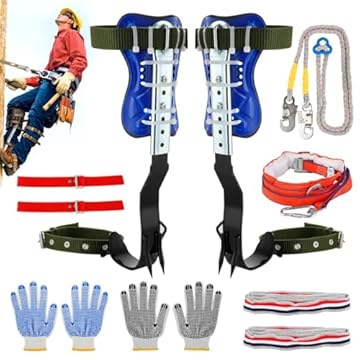 tree climbing belt and spikes