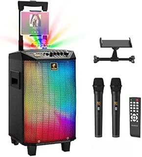 Wireless Karaoke Machine Bluetooth for Adults, TONOR PA System Portable Singing Speaker with Dual Wireless Microphones Microfono, Disco Ball for Home Karaoke, Party, Class and Church K20