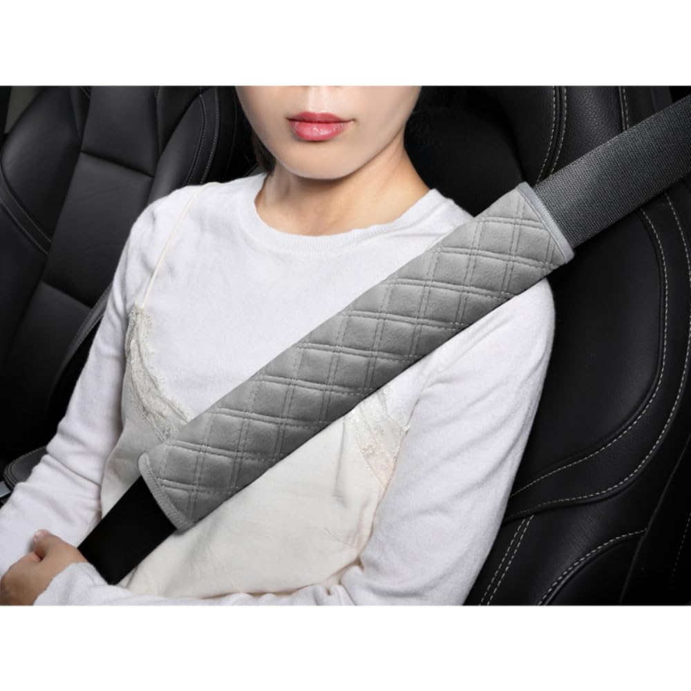 Wambere 2 imbottiture per cinture di sicurezza auto, per cinture di sicurezza, per cinture di sicurezza, per auto, colore grigio, larghezza 75 cm