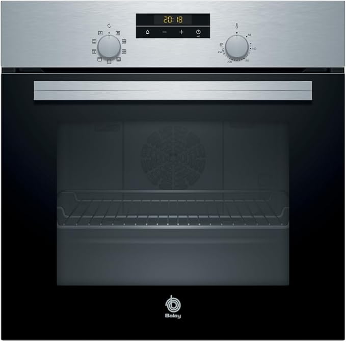 Balay Horno Multifunción, 60 cm de ancho, Control Comfort, Precalentamiento Rápido, 7 funciones, Negro/Acero inoxidable, 3HB2030X0