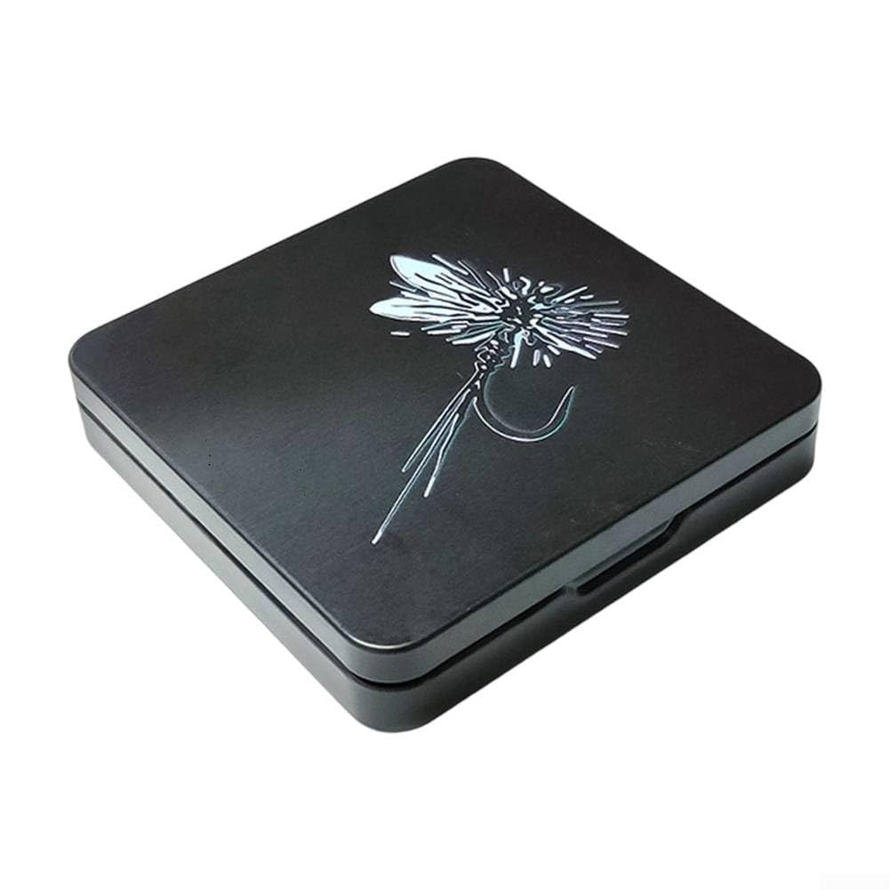 Fly Fishing Bait Box with Double Layer Design, Optimized for Storing Fly Hooks and Accessories, Metal Material for Long Lasting Use (Black)