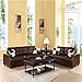 Homeify Harlow Wooden 5- to 6-Person Sofa 2+3 Leather Sofa Set for Living Room (Leatherette