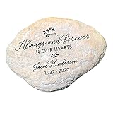 GiftsForYouNow Engraved Always and Forever in Our Hearts Memorial Garden Stone,...