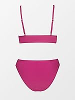 Vista 6 de CUPSHE - Conjunto de traje de baño de dos piezas, bikini sexy, unicolor, con forma triangular, para mujer